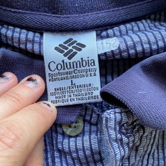 Vintage golf polo Columbia striped blue see description - Picture 6 of 9